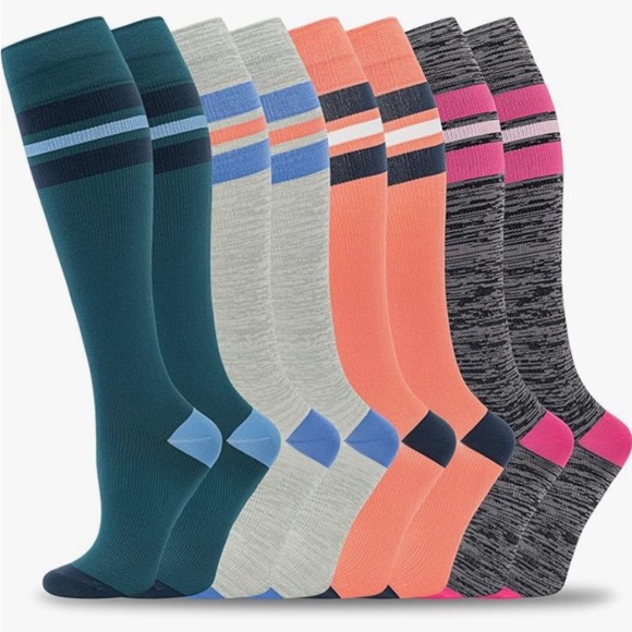 Colorful, Striped Compression Socks, 20-30mmHg compression (1 pair) - Picture 1 of 12